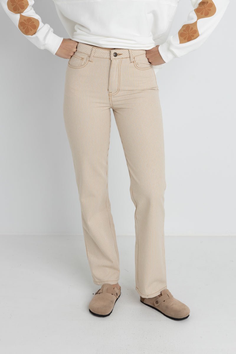 Willa Stripe Straight Leg Jean - Pantalon FemmePantalonsRhythm