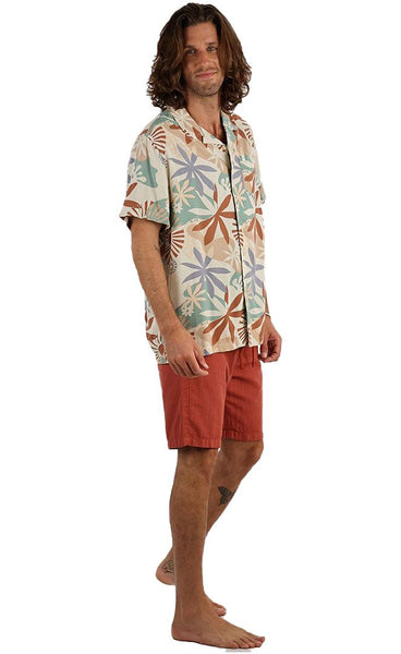 Homme Chemise Boutonnée Soyeuse Courte à Col Cubain Et Motif Graphique Mclaren 59608849