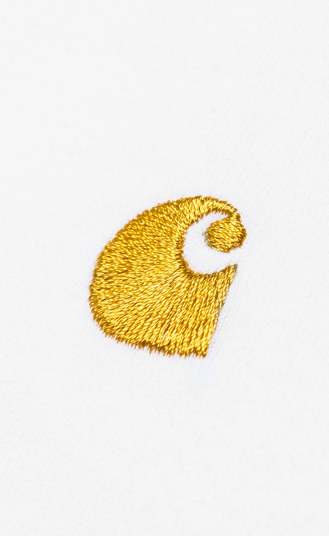 Carhartt Chase White/gold T-shirt S/s Homme WHITE/GOLD