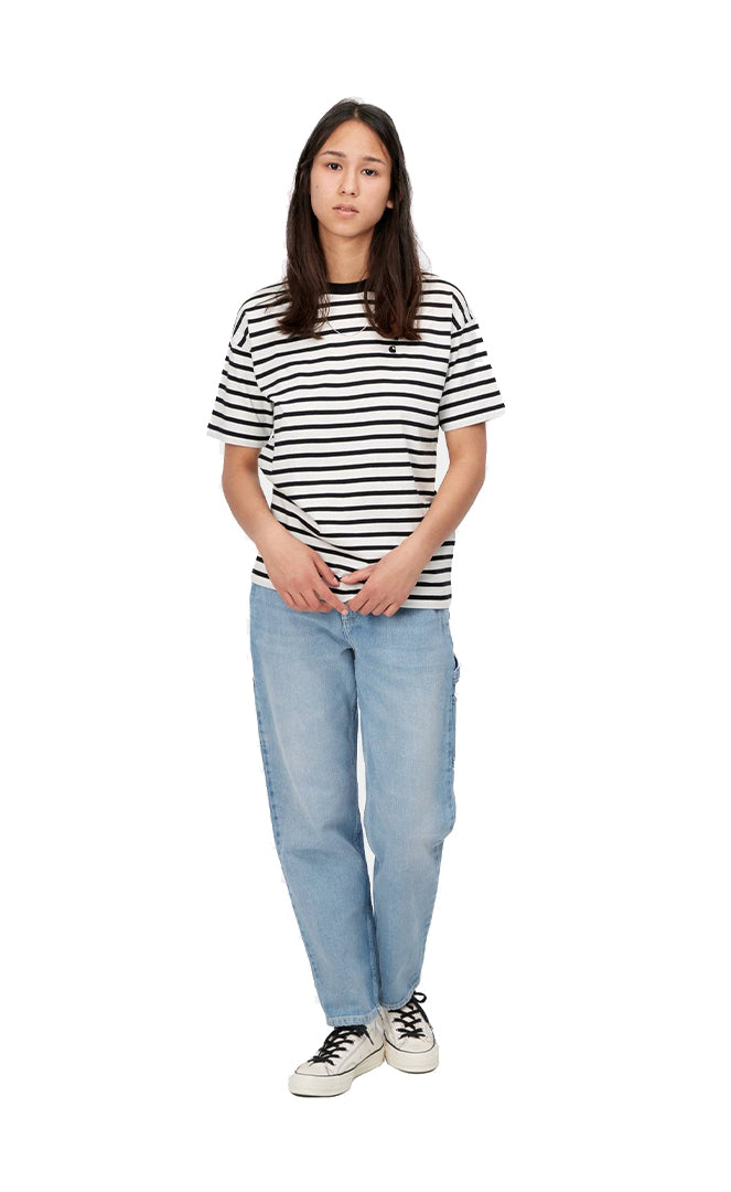Carhartt T-shirt S/s Robie Stripe/wax/heather Femme WAX/HEATHER