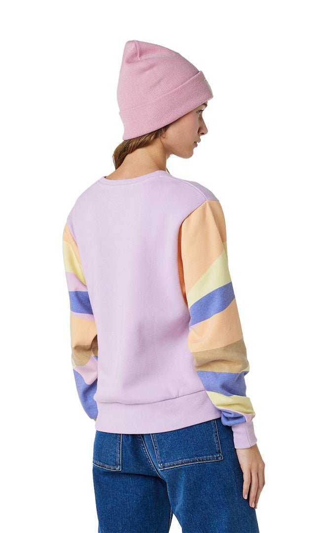 Crew Wavy Print Sleeves Lilac Sweat Femme#SweatsRip Curl