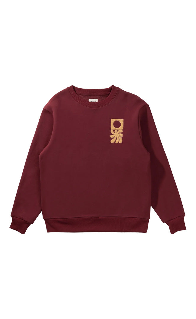 Rhythm Embroidered Fleece Crew Mulberry Sweat Homme MULBERRY