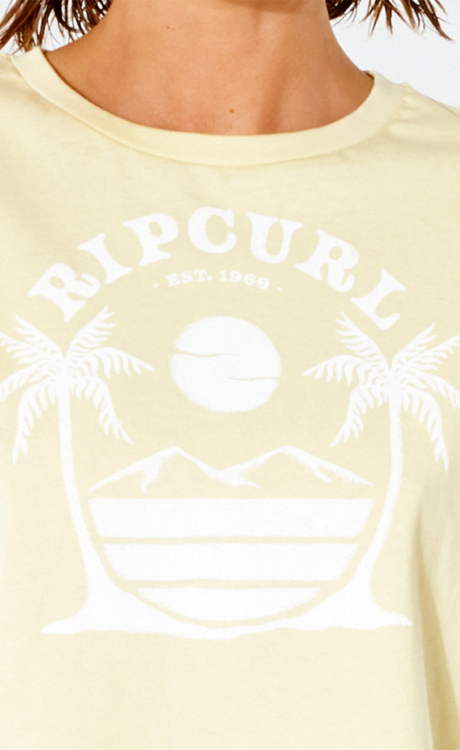 Rip Curl Playabella Crop T-shirt Femme LIGHT YELLOW