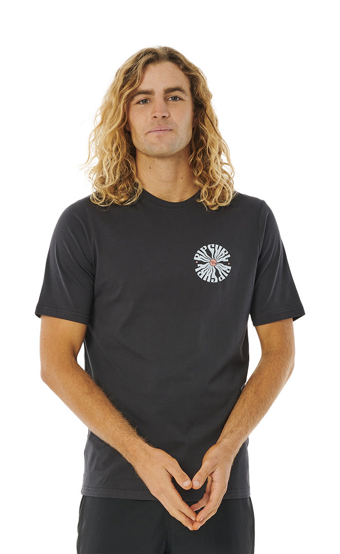 Rip Curl Swc Psyche Circles Blk T-shirt S/s Anti Uv Homme WASHED BLACK
