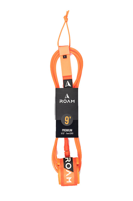 Roam Premium 9' 7mm Knee Leash De Surf ORANGE