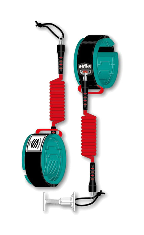 Sniper Iain Biceps Coiled Leash De Surf RED/TEAL