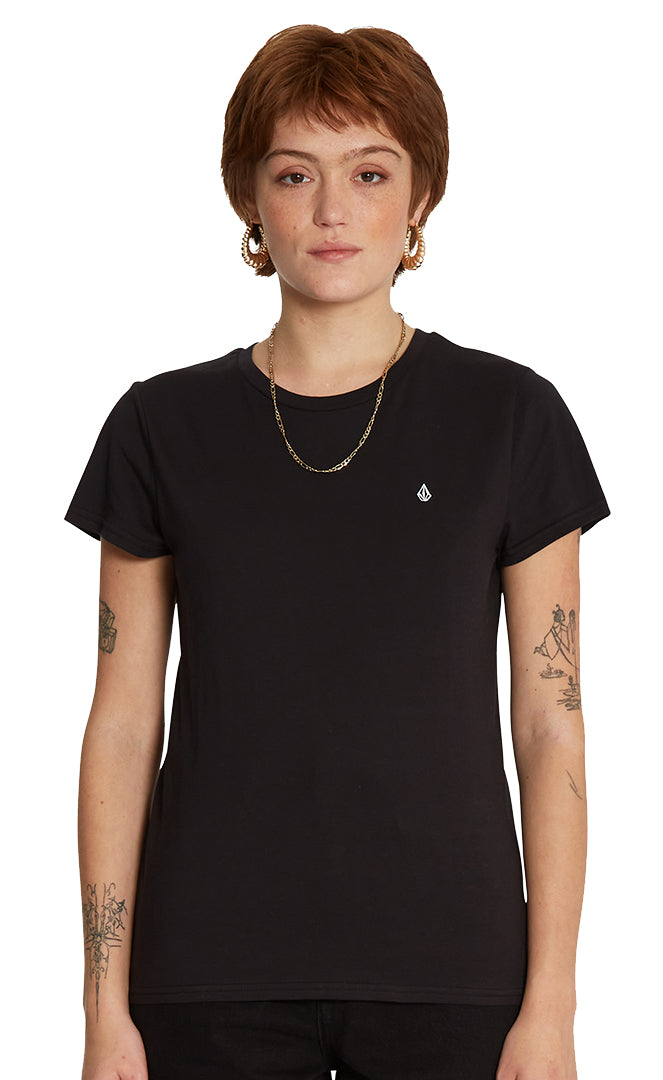 Volcom Stone Blanks Black T-shirt S/s Femme BLACK