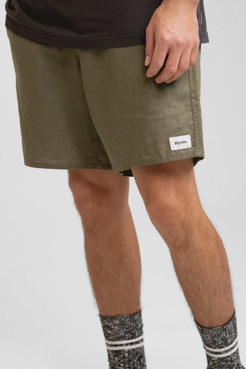 Rhythm Classic Linen Shorts OLIVE