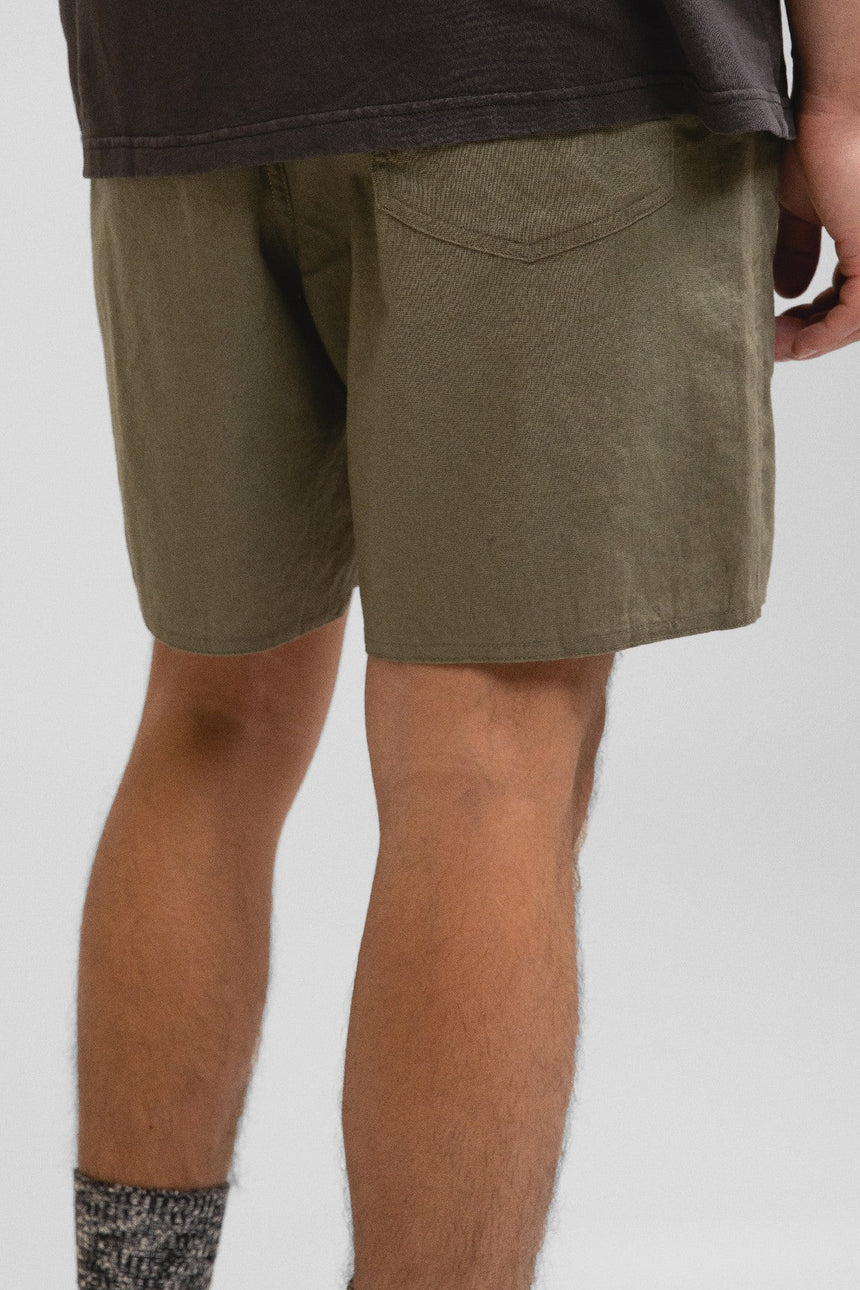 Rhythm Classic Linen Shorts OLIVE