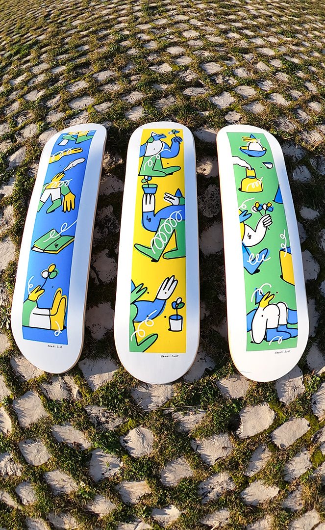 Hawaiisurf X Lucas Beaufort 8.0 Yellow Deck Skateboard 1/3#Skateboard StreetHawaiisurf