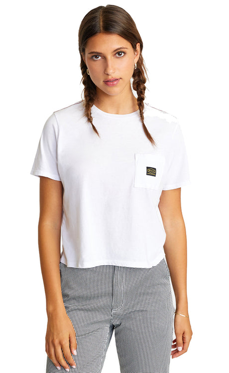 Rvca Vanagain White T-Shirt S/s Women WHITE