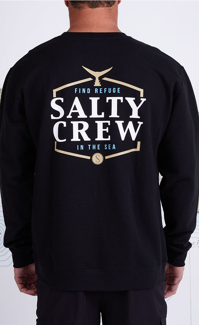 Salty Crew Skipjack Crew Black Fleece Sweatshirt Mann BLACK