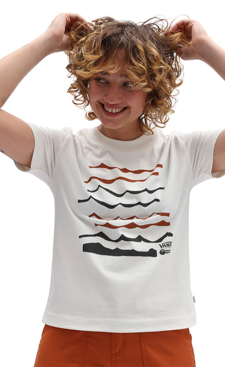 Vans Textured Waves Boxy Marshmallow T-shirt S/s Frau MARSHMALLOW