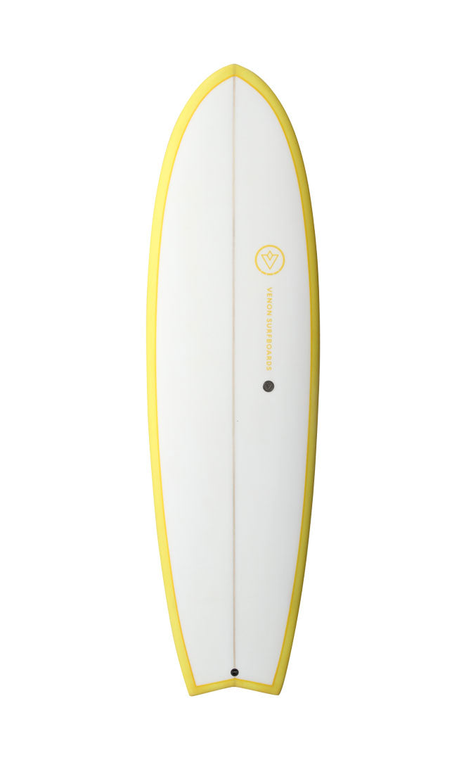 Venon Spectre Surfbrett Funboard WHITE DECK YELLOW