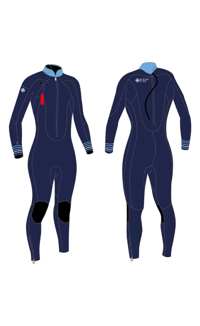 4/3 Dual Zip Full Suit Women's Ribbed Jumpsuit#SteamersOcean Step