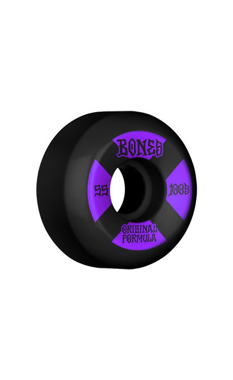 100'S 55Mm V5 #4 Black Sidecut (Set Of 4) Skateboard Wheels#SkateBones Wheels