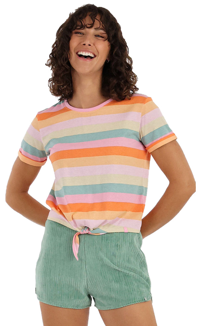Oxbow Tosked Striped Knotted T-shirt Multi Woman MULTI