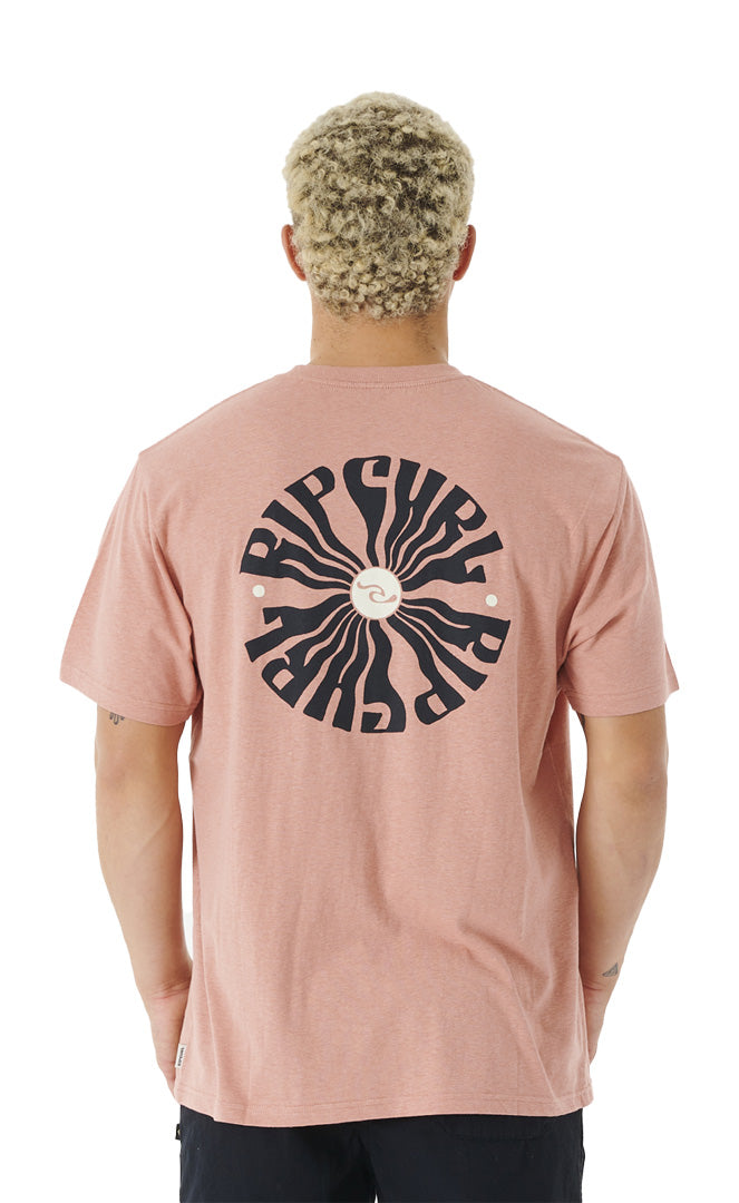 Rip Curl Swc Psyche Circles Dusty Rose T-shirt S/s Man DUSTY ROSE