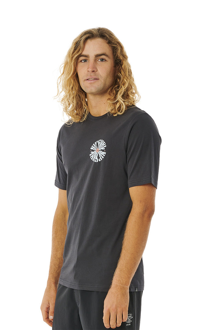 Rip Curl Swc Psyche Circles Blk T-shirt S/s Anti Uv Homme WASHED BLACK