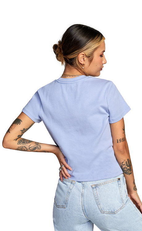 Rvca Rib Grey Purple T-shirt S/s Woman GREY/PURPLE