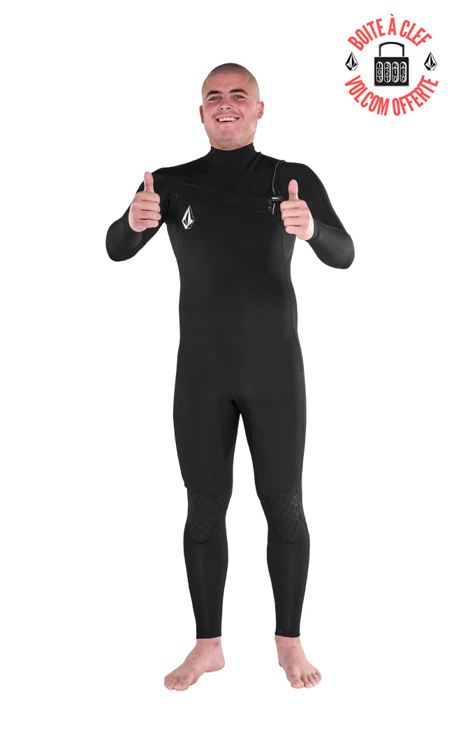 Volcom 3/2mm Chestzip Fullsuit Surf Wetsuit Man BLACK