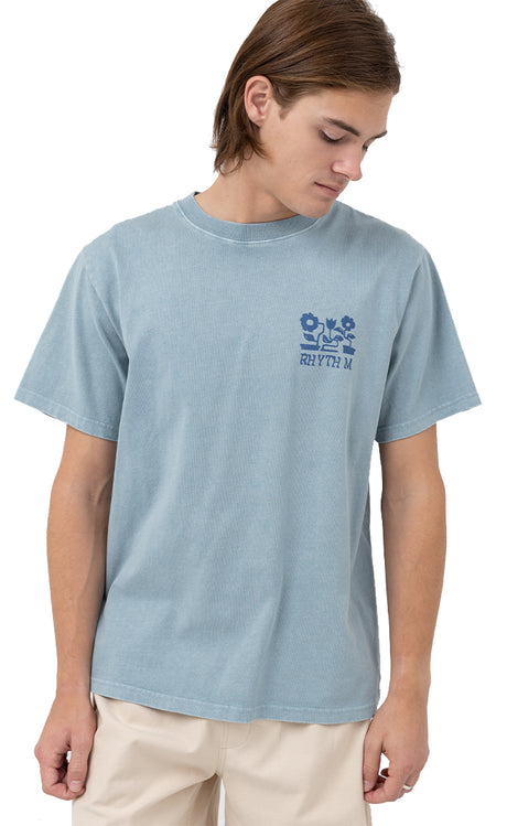 Rhythm Flor Vintage Blue Fog Camiseta S/s Hombre BLUE FOG