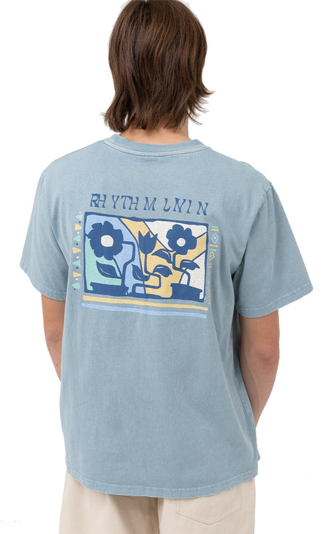 Rhythm Flor Vintage Blue Fog Camiseta S/s Hombre BLUE FOG